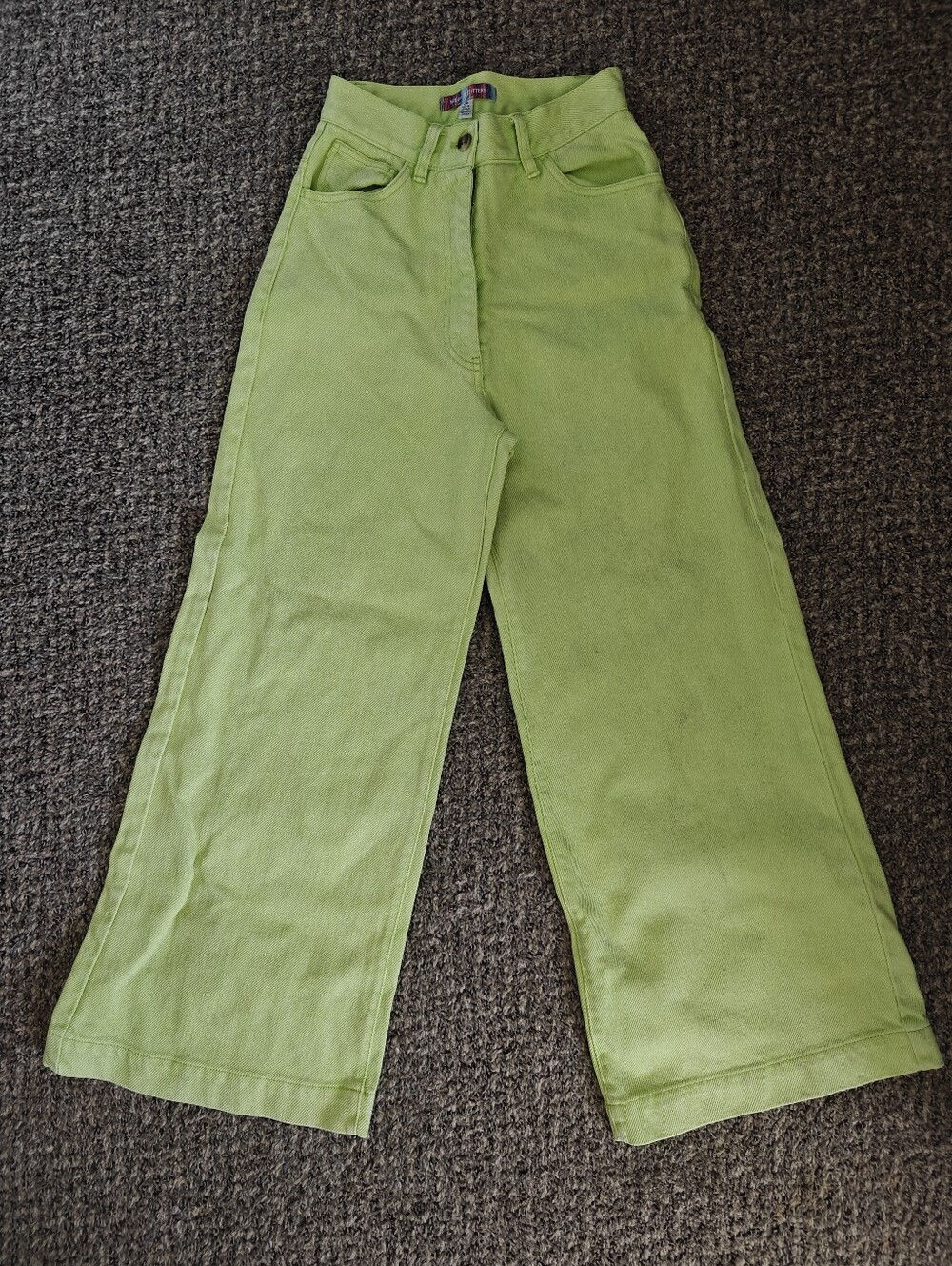BDG Urban Outfitters Wide-Leg Pants Sz.25 Chartreuse Denim Guc